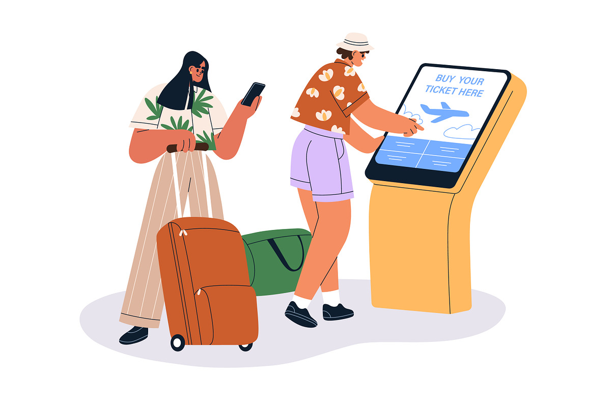 People use ordering kiosks set, a Technology Illustration by Good Studio (Photo 6 of 9)