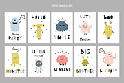 Cute monsters. Vector collection, an Illustration by Guvi-Design (Thumbnail 7 of 10)