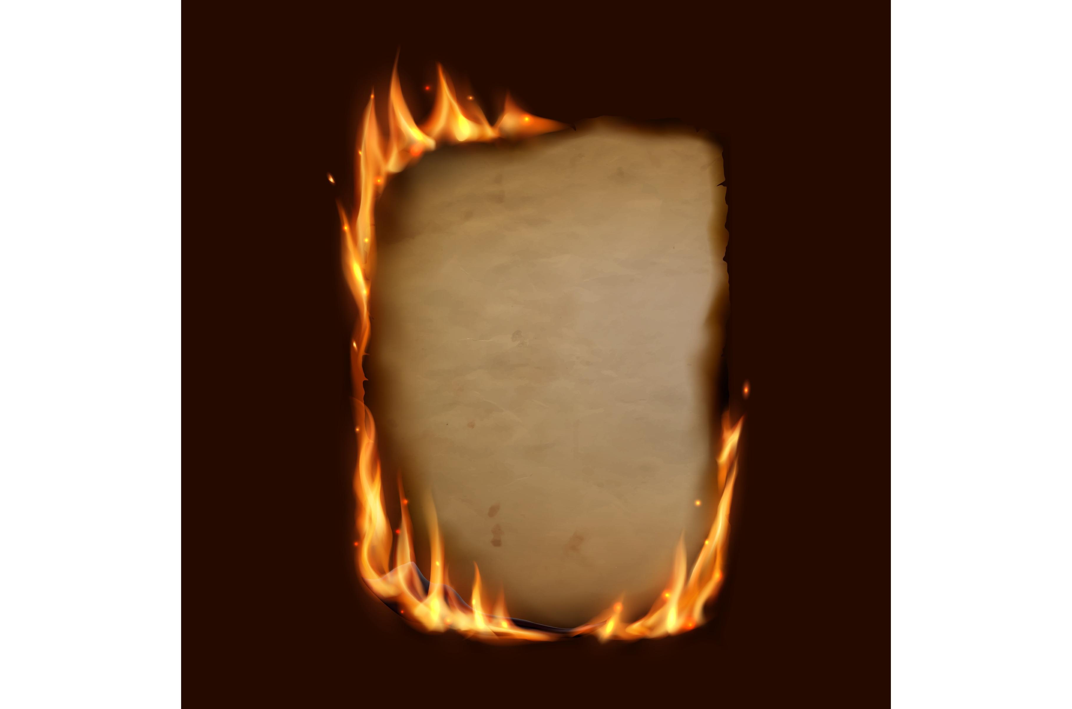 Paper burning in fire flame | Object Illustrations ~ Creative Market