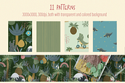 Cute Dinosaurs – Clipart & Patterns, an Animal Illustration by PenguinArtStudio (Thumbnail 7 of 11)