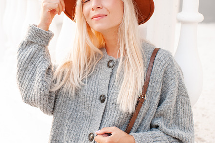 Stylish young woman. Autumn season, a Person Photo by morrowlight