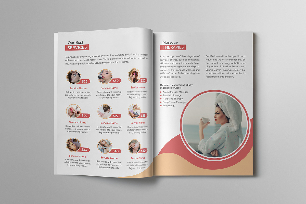 Spa & Beauty Salon Catalog Brochure, a Brochure Template by VectStock (Photo 3 of 7)