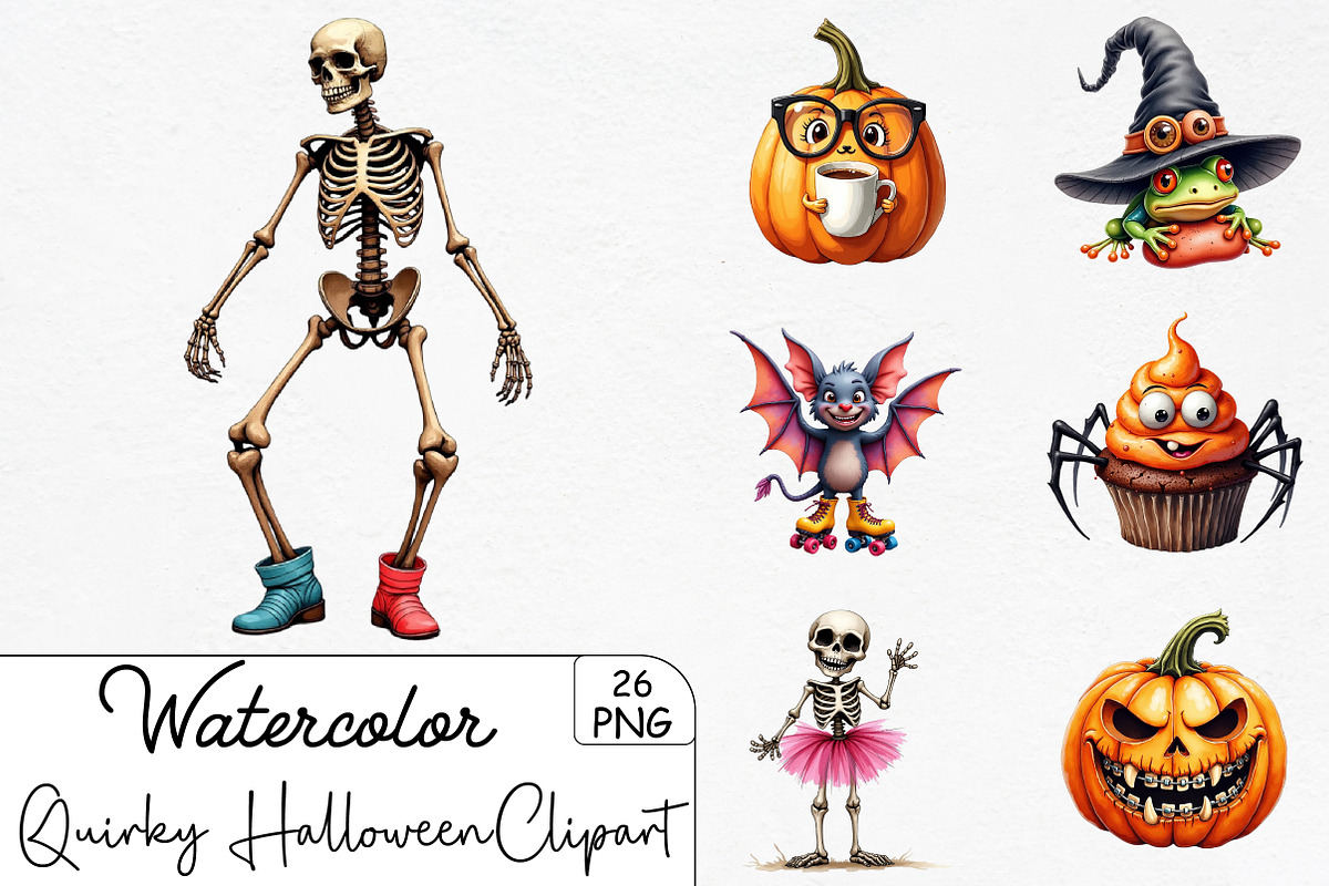 Quirky Halloween Sublimation Clipart, an Illustration by CrexoraLab (Photo 1 of 5)