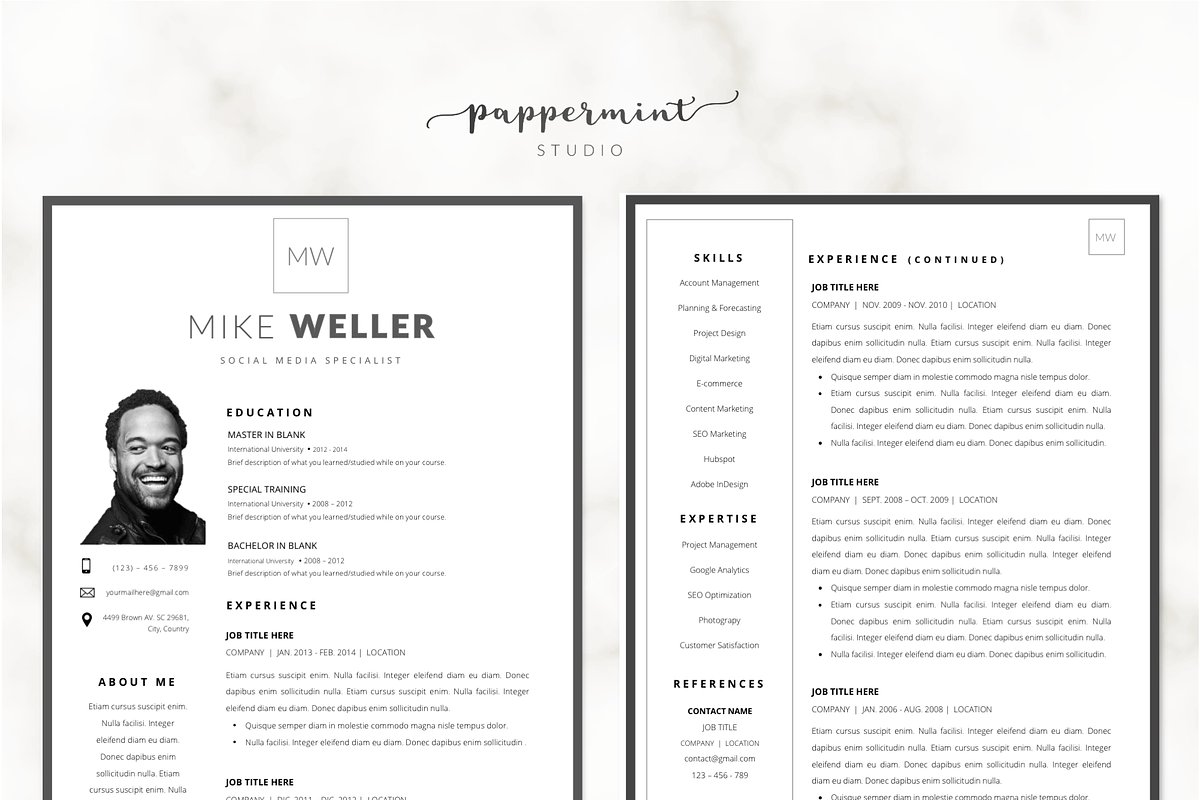 Mike W Resume and Cover Template, a Resume Template by ResumeStudio (Photo 6 of 6)