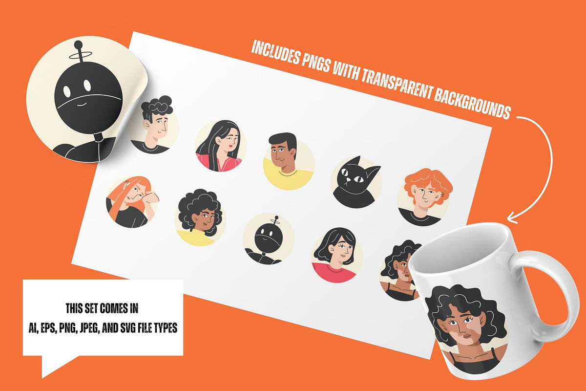 10 Flat User Avatar Icon Set, an Icon by YuskinKot (Photo 4 of 4)