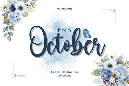 October Handwritten Calligraphy, a Handwritten Font by Aditastudios