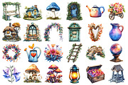 Fairy Garden Clipart, an Illustration by Daily.Designs (Thumbnail 2 of 3)