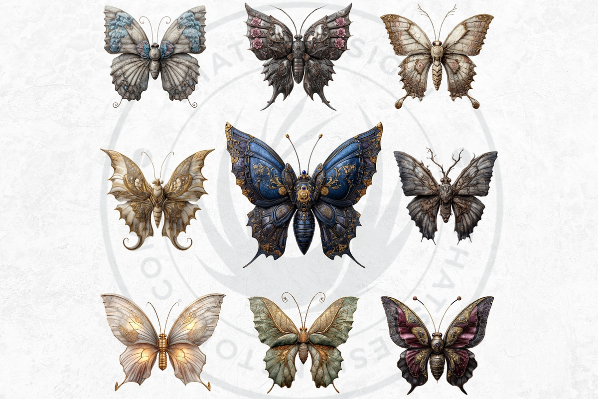 Fantasy Elemental Butterfly Cliparts, an Animal Illustration by ThatsDesignArt (Photo 7 of 10)