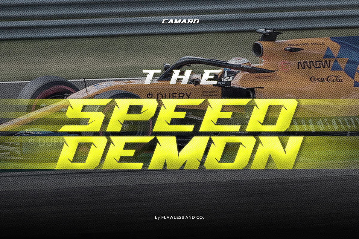 Camaro - Racing Display Font, a Handwritten Font by Flawless And Co (Photo 9 of 9)