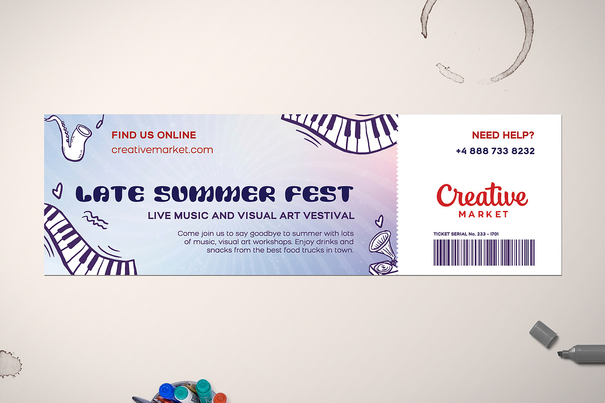 Multipurpose Event Ticket 01, a Card Template by Tzochko (Photo 3 of 4)