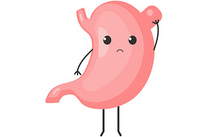 Stomach ache vector, increased, a Healthcare Illustration by SiberianArt