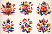 Watercolor Colorful Folk Floral, an Illustration by Digital Artistic99 (Thumbnail 4 of 9)