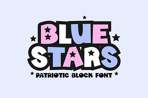 BLUE STARS 4th of July Star Font, a Sans Serif Font by Blush Font Co.