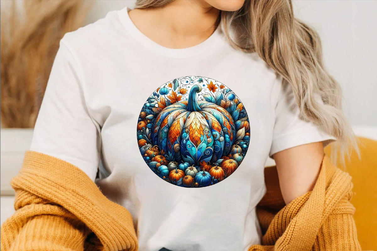 Autumn Pumpkin Stained Glass Sublim, an Illustration by SVGArt (Photo 3 of 8)