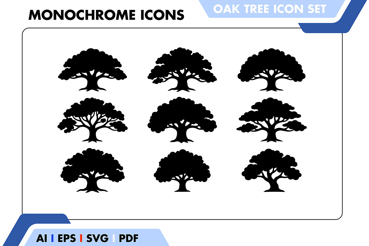 Oak Tree Icon Vector Set, a Solid Icon by Fontmine Studio (Photo 1 of 3)