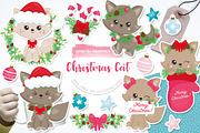 Christmas Cat, a Decorative Illustration by PrettyBundles (Thumbnail 1 of 5)