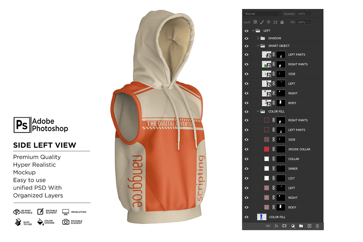 Hoodie Jacket Tank To Mockup, a Shirt Mockup by Nanggroe Scripting (Photo 9 of 9)