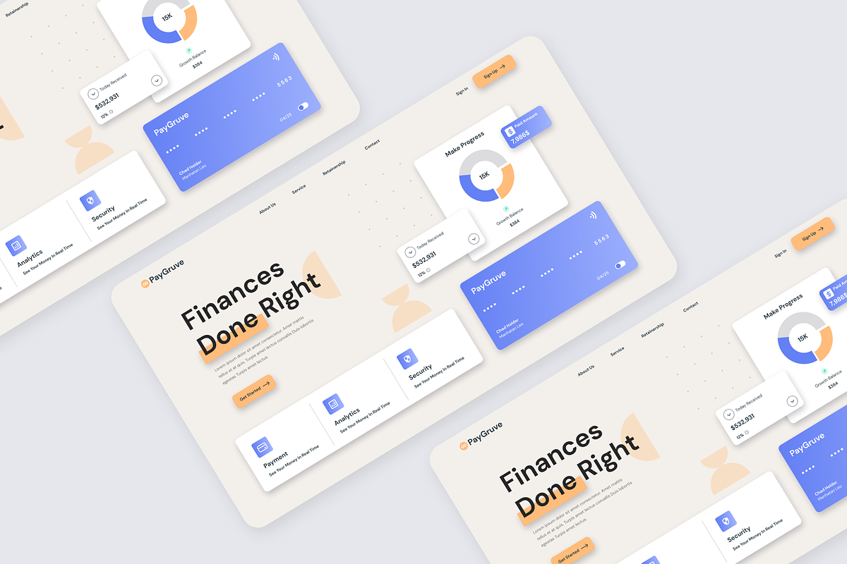 Paygrub- Finance Hero Header, an UI Kit Template by Annora Studio (Photo 2 of 4)