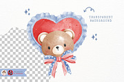 Coquette 4th of July Bear png, an Animal Illustration by Chonnieartwork (Thumbnail 3 of 4)