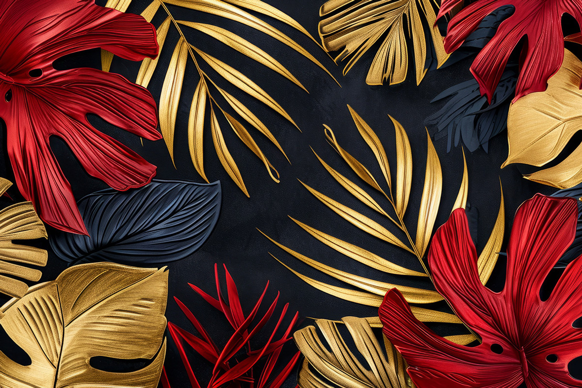 Golden tropical leaves. 42 images, a Decorative Illustration by Handmadefont (Photo 5 of 11)