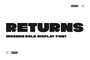 Returns – Bold Display Font, a Sans Serif Font by Fikryal Studio (Thumbnail 1 of 13)