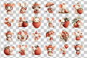 Strawberry Mouse Watercolor Clipart, an Animal Illustration by Nicolle's Colorful Art (Thumbnail 4 of 5)