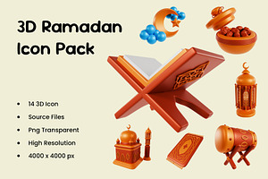 3D Ramadan Icon Pack, an Object 3D Model by Boril Std