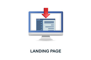 Landing Page Icon. 3d Illustration