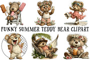Funny Summer Teddy Bear PNG Clipart, an Illustration by OK Design (Thumbnail 2 of 6)
