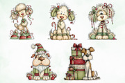 Whimsical Christmas Fluffy Dogs PNG, an Illustration by Creative Art (Thumbnail 2 of 11)