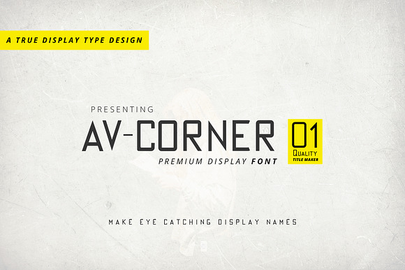 AV-CORNER Tall Display Font preview 8