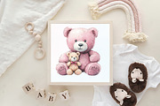 Pink Cute Blush Teddy Bear Clipart, an Illustration by CraftArtStudio (Thumbnail 6 of 6)