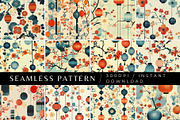 12 Midcentury Tokyo Seamless Pattern, a Pattern Graphic by Inknfolly (Thumbnail 1 of 7)