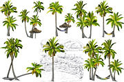 Palm tree collection (Vector), an Object Graphic by ArtOwl (Thumbnail 2 of 10)