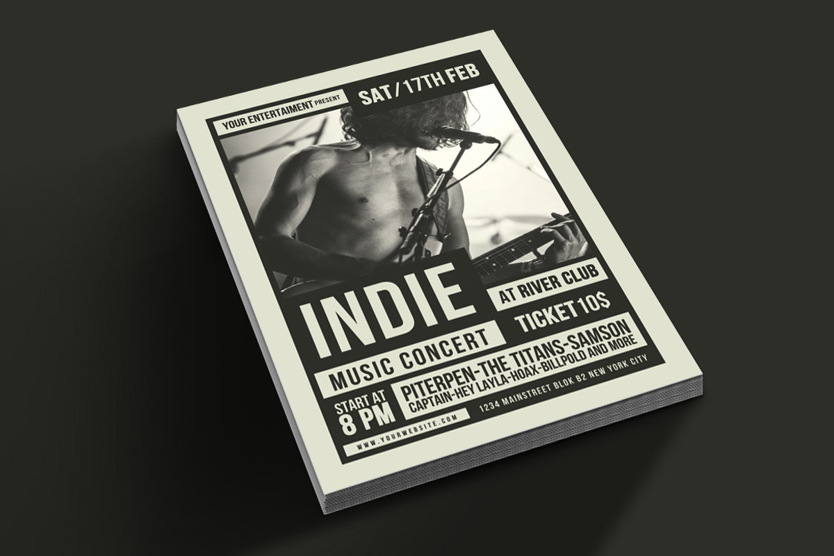 Indie Music Flyer, a Flyer Template by Muhamad Iqbal hidayat (Photo 2 of 4)