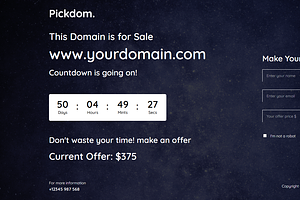 Pickdom - Domain Sale HTML Template