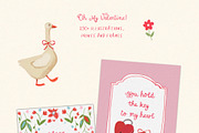 Valentine's Day Frames Cards Clipart, a Decorative Illustration by whiteheartdesign (Thumbnail 2 of 23)