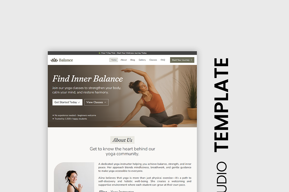 Yoga & Wellness Wix Studio Website preview 2