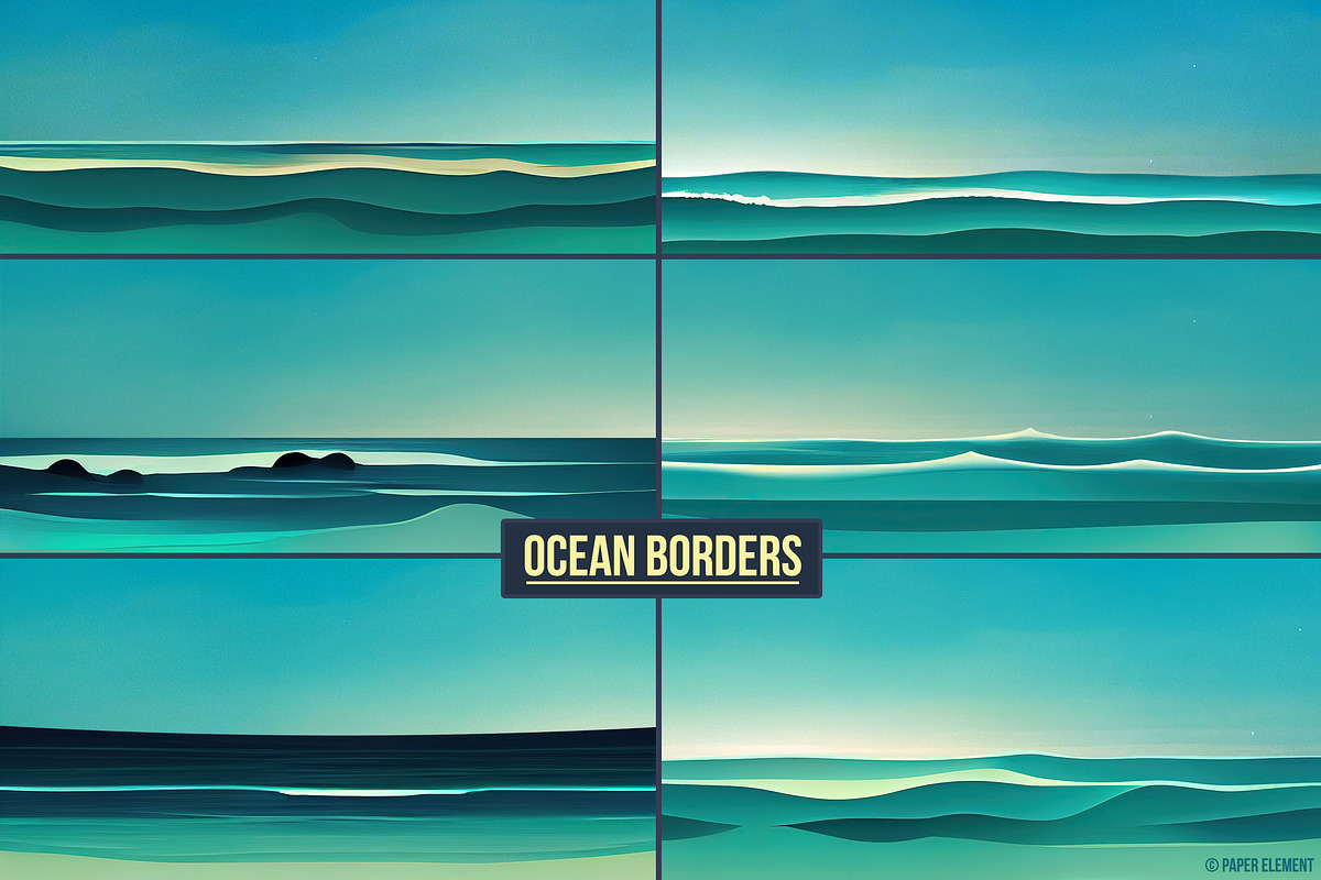 Ocean Border Clipart, Waves Clip Art, an Illustration by Paper Element (Photo 6 of 7)