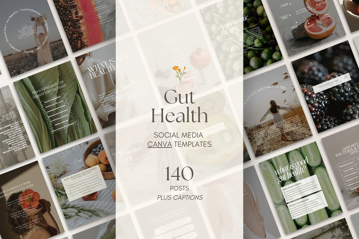 Gut Aesthetic Instagram Posts Canva, a Templates & Theme by Naturopath Hub (Photo 9 of 9)