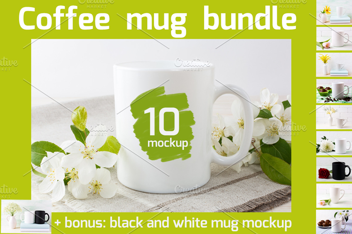 SALE! Coffee mug mockup bundle, a Cups & Container Mockup by TasiPas (Photo 1 of 6)