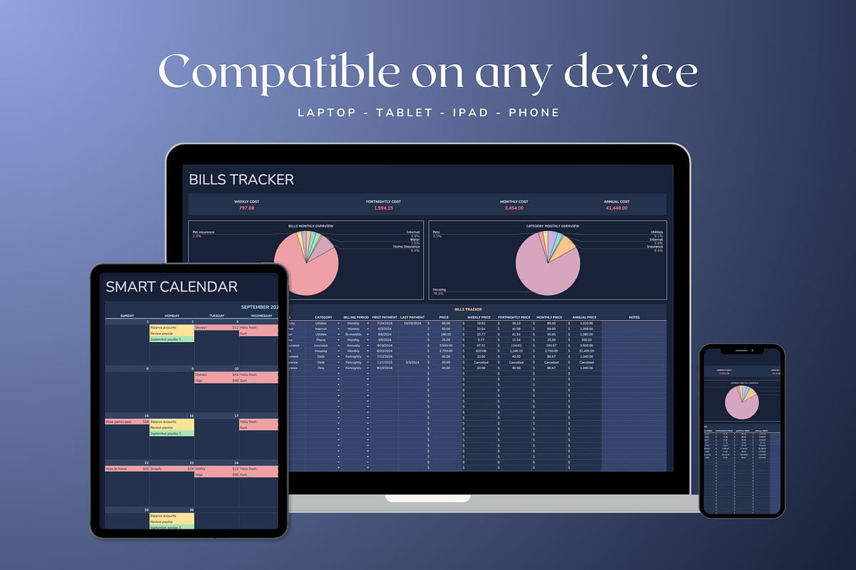 Bills Tracker - Darkmode, a Templates & Theme by The Creative Plans co (Photo 7 of 10)