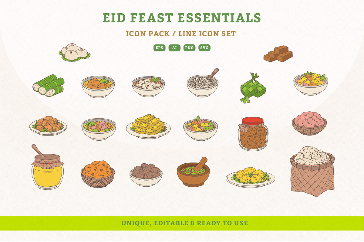 Eid Food & Feast Illustration Pack, an Illustration by MEANDSTUDIO (Photo 1 of 5)