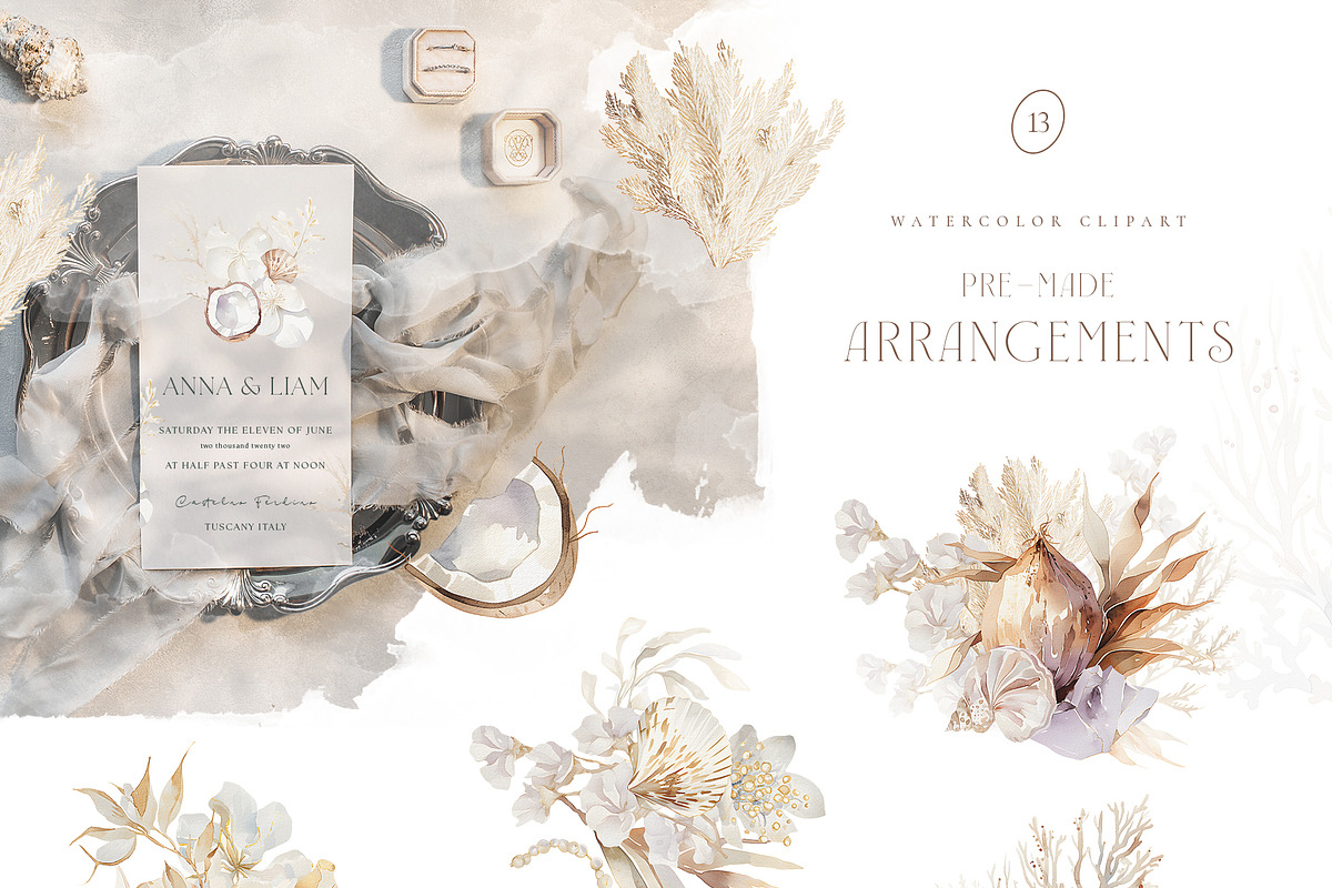 Watercolor bohemian underwater, a Seasonal Illustration by MariGraphic boutique (Photo 5 of 8)