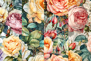 Vintage Flowers Digital Papers, a Pattern Graphic by BonaDesigns (Thumbnail 5 of 5)