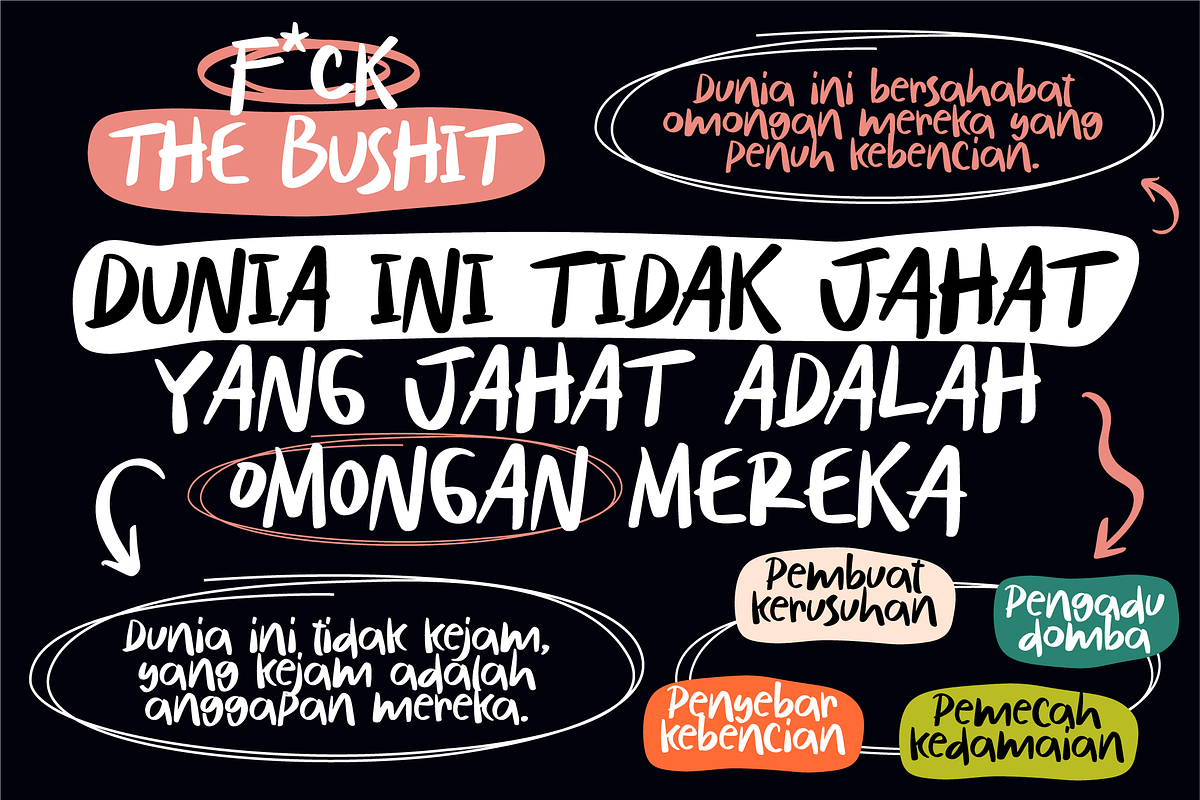 Tulisan Ngawur Playful Handwritten, a Handwritten Font by Ronny Studio (Photo 6 of 8)