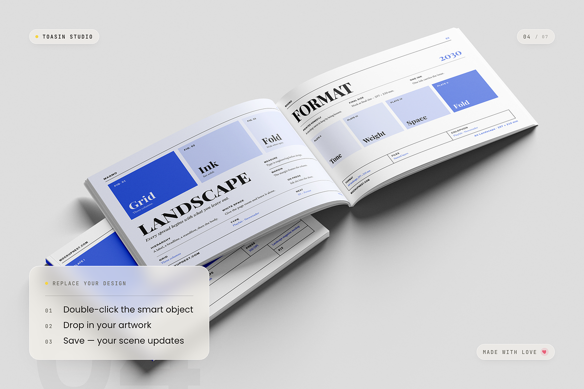 A4 Landscape Magazine Mockup, a Books & Magazine Mockup by Toasin Studio (Photo 4 of 7)