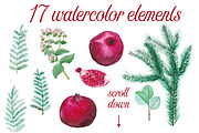 Watercolor Pomegranates Floral Set, a Decorative Illustration by WBS Design (Thumbnail 6 of 7)