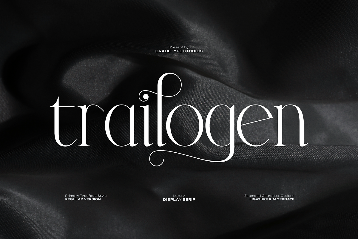 Trailogen | Display Serif Font, a Serif Font by gracetype_studio (Photo 1 of 12)