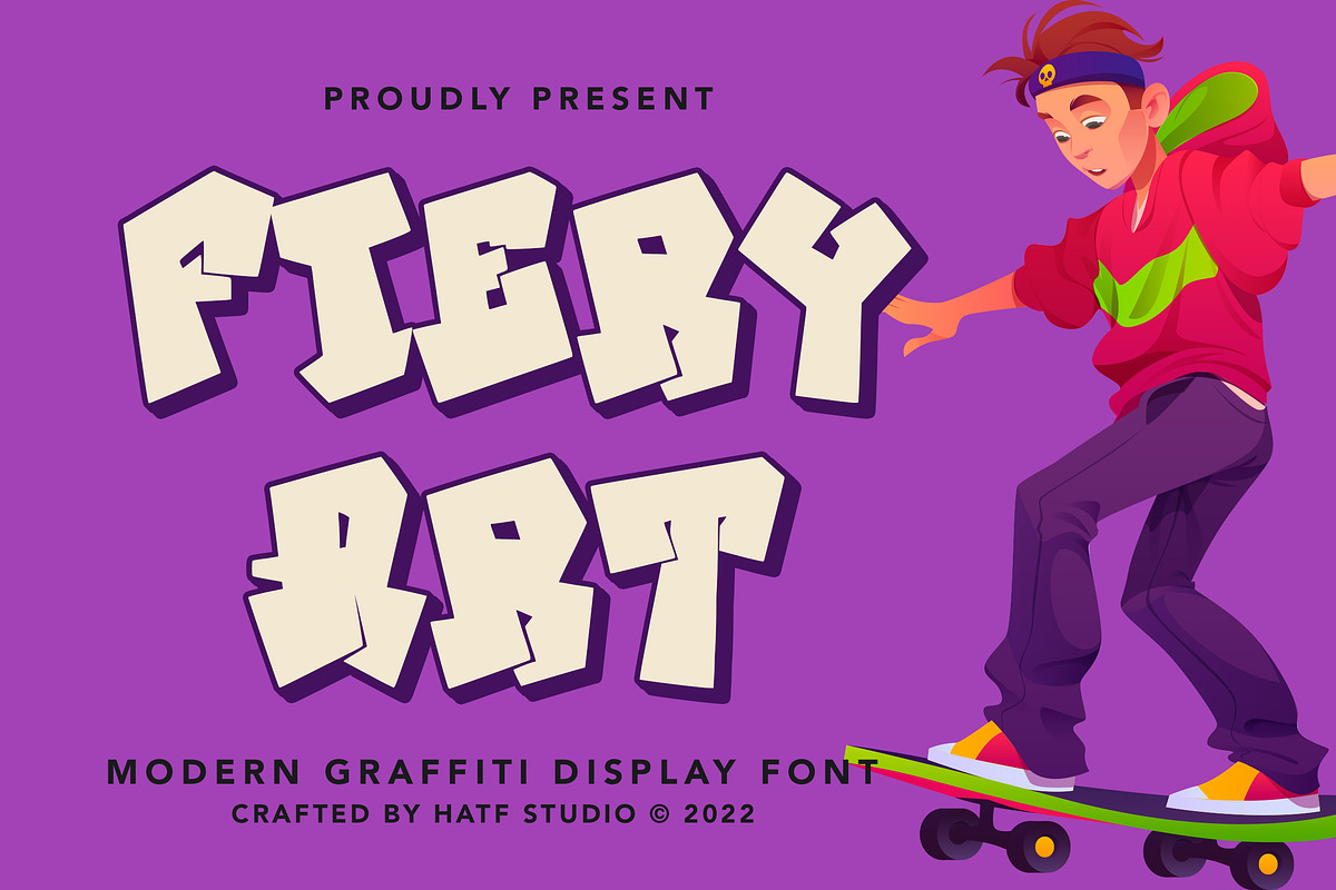Fiery Art, a Handwritten Font by HATFSTUDIO (Photo 1 of 8)